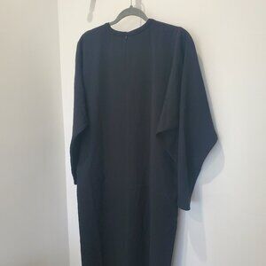 Zara  New Black Maxi Dolman Straight Sleeve Lagenlook Dress  Large